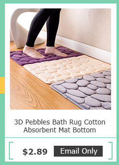 3D Pebbles Bath Rug Cotton Absorbent Mat Bottom 