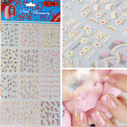 MIx Flower Lace Nail Stickers