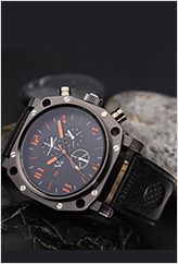 V6 Men Leather Wrist Watch