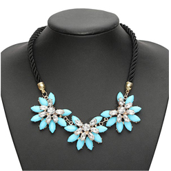 Crystal Flower Chunky Necklace