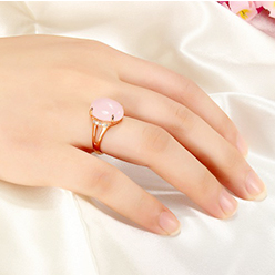 Italina Pink Opal Rhinestone Ring