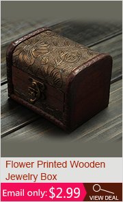 Flower Printed Wooden Jewelry Box 