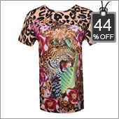 Retro Pattern Tiger Head Polyester T-shirt