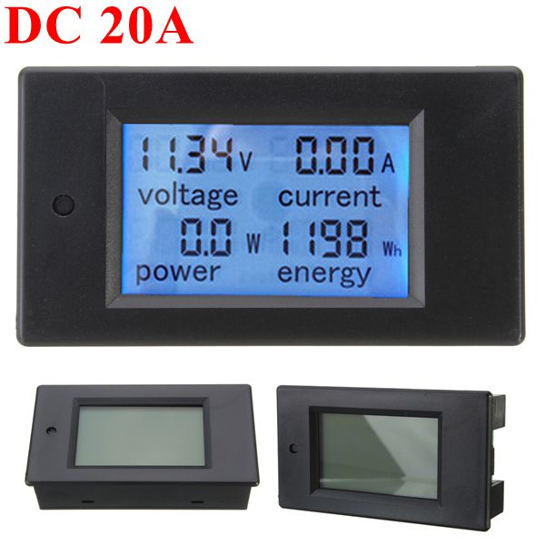  6.5V-100V 20A DC Digital Power Meter Energy Monitor Ammeter