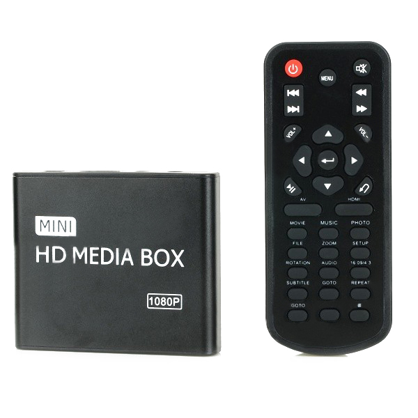 

HD 1080P HDD Car Multi-Media AV Advertising Player HDMI Muti-language Black