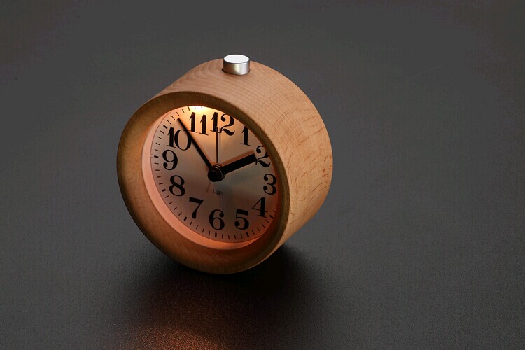 Beech Wood Alarm Clock Noctilucence Mute Creative Solid Wood Alarm Clock