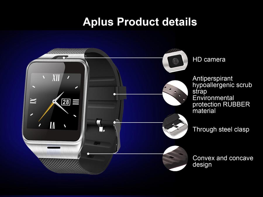 GV18 Smart Bluetooth Watch NFC Camera TF Card Wristwatch Sale-Banggood.com
