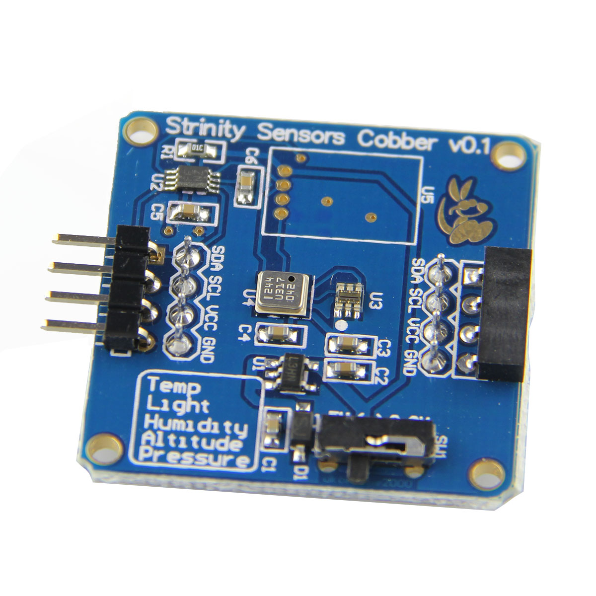 

4-in-1 Temperature + Pressure + Altitude + Light Sensor Module For RPI / Arduino