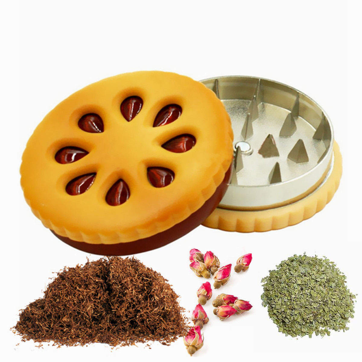 

Cookie Biscuit Style Tobacco Grinder Herb Spice Crusher