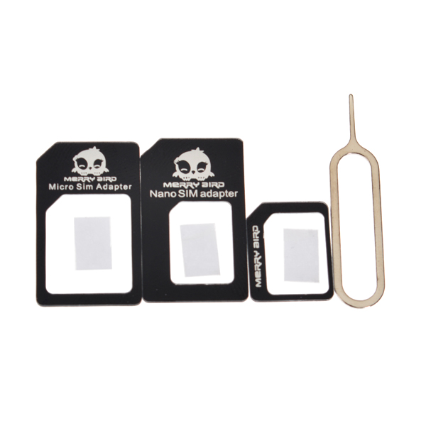 

Micro+Standard+Nano Sim Card Adapters+Eject Pin Key For Smartphone