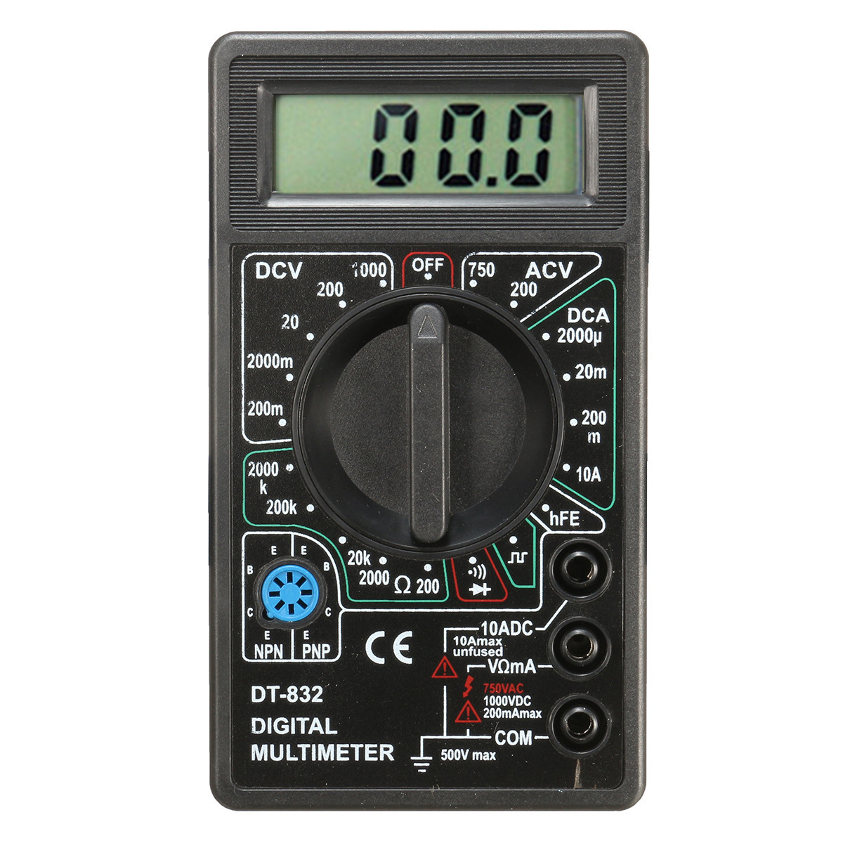 DT832 Digital LCD Multimeter Voltage Ampere Meter with Buzzer Function