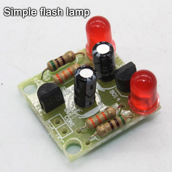 DC 3-14V DIY Simple LED Red Flashlight Circuit Kits DIY Multiharmonic Oscillating Electronic Circuit Sets PCB Board + Electronic Components + Instruct 15