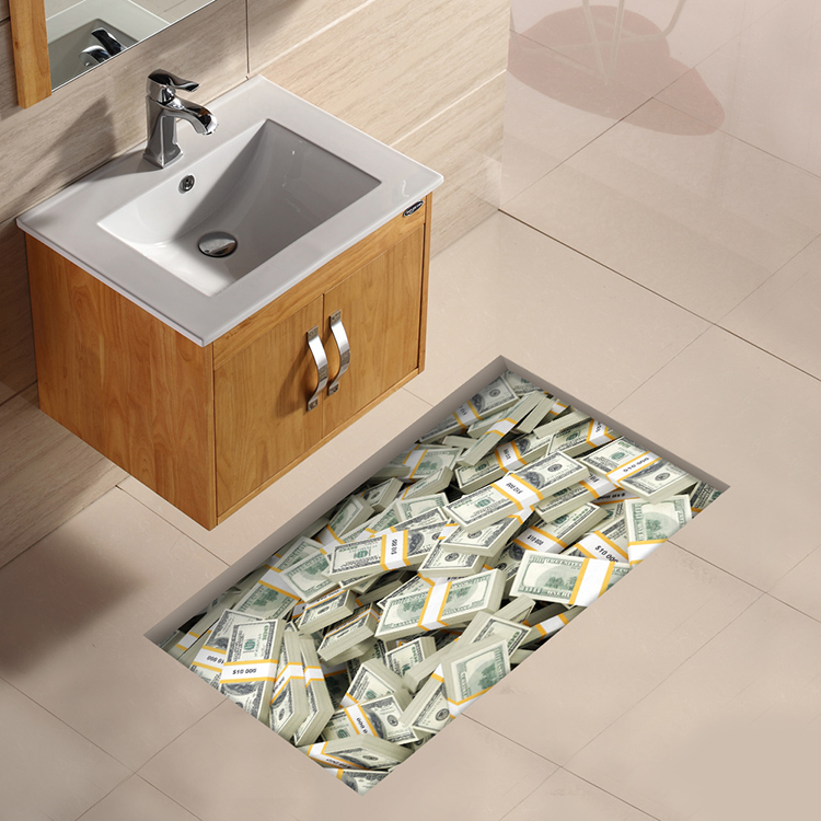 3D Bathroom Waterproof Anti Slip Floor Sticker 