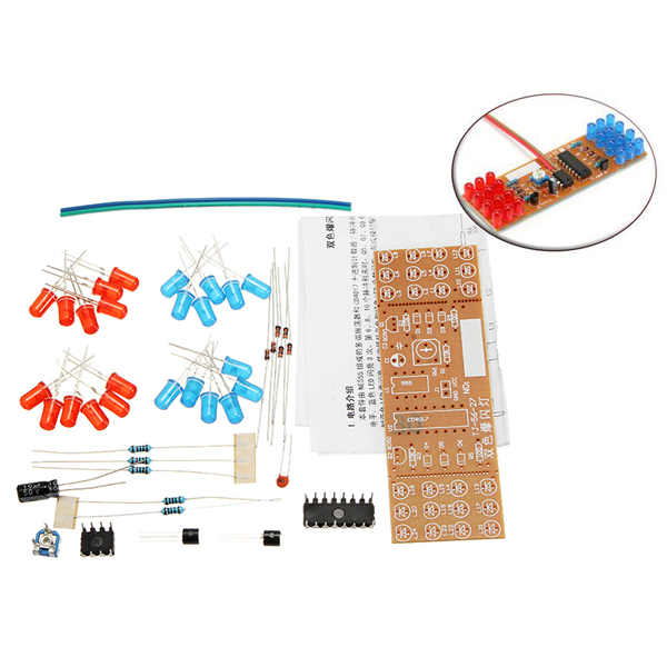 DIY Double Color Flashing Lights Kit Electronic Production NE555+CD4017 Practice Learning Kit 57