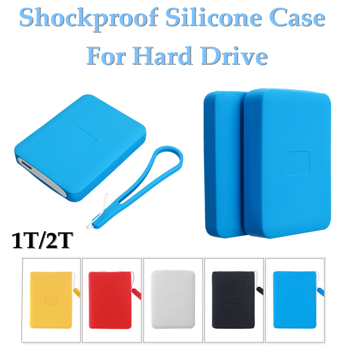 1T 2T Hard Drive Silicone Protect Case With Hanging Rope Hard Drive Enclosure 7
