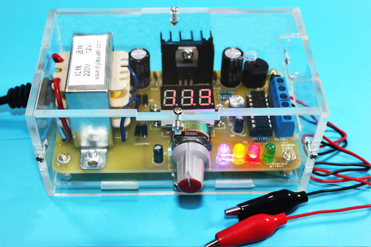 Geekcreit® EU Plug 220V DIY LM317 Adjustable Voltage Power Supply Module Kit With Case 11