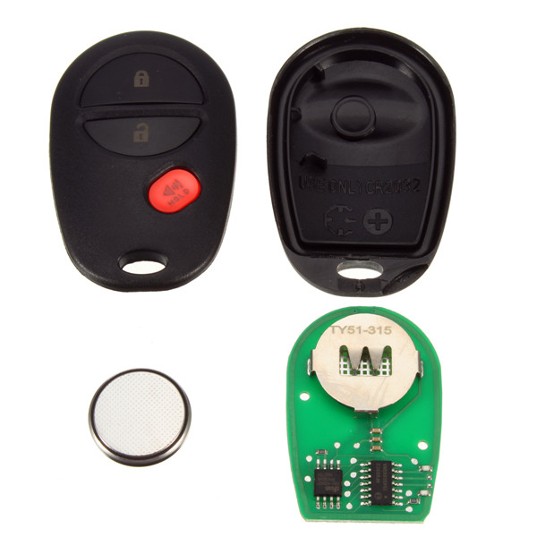 

3B Keyless Entry Remote Car Fob Transponder Chip + Uncut Ignition Key for Toyota