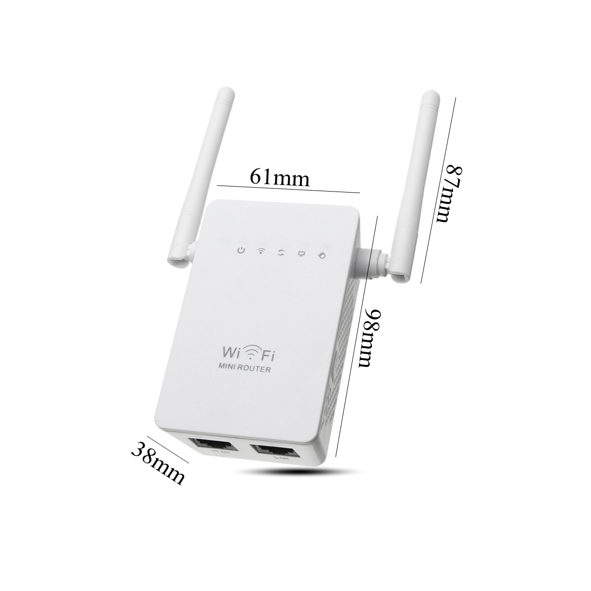 300Mbps 802.11 Dual Antennas Wireless Wifi Range Repeater Booster AP Router UK Plug 86