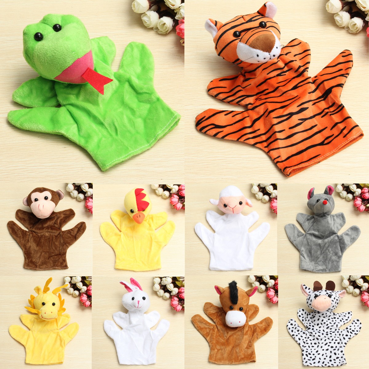 Animal Wildlife Soft Plush Story Hand Finger Glove Puppets Kid Children Toy - Photo: 2