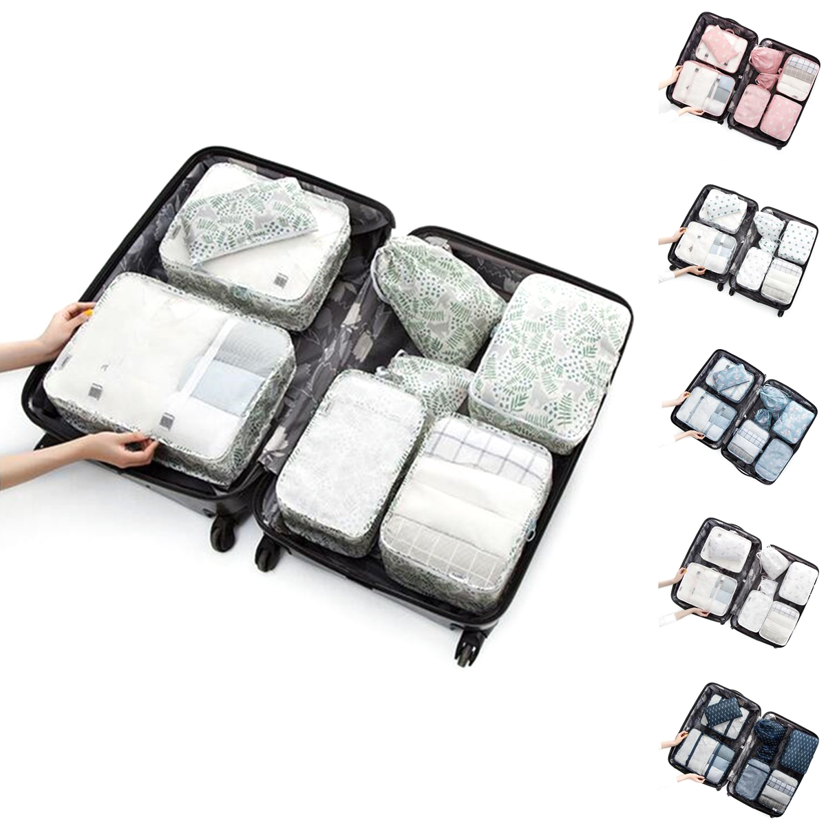 8PCS/Set Travel Luggage Organizer Storage Pouches Suitcase Packing Bags 13