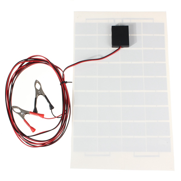 12V 10W 38 X 22 CM PolyCrystalline Transparent Epoxy Resin Solar Panel With Alligator Clip Wire 13