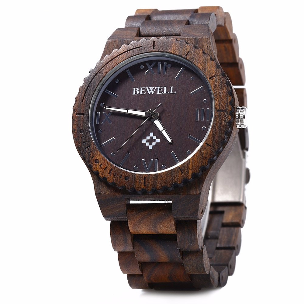 bewell деревянный мужской часы