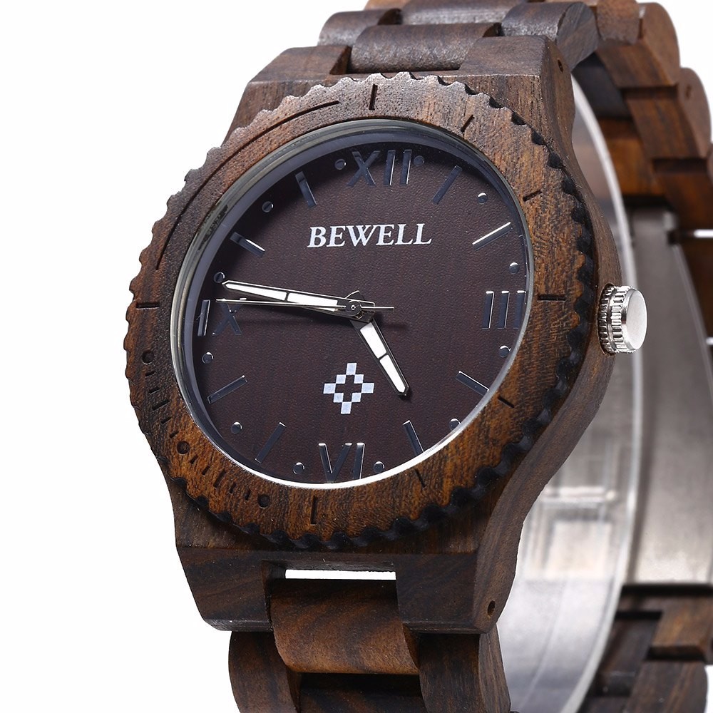 bewell деревянный мужской часы