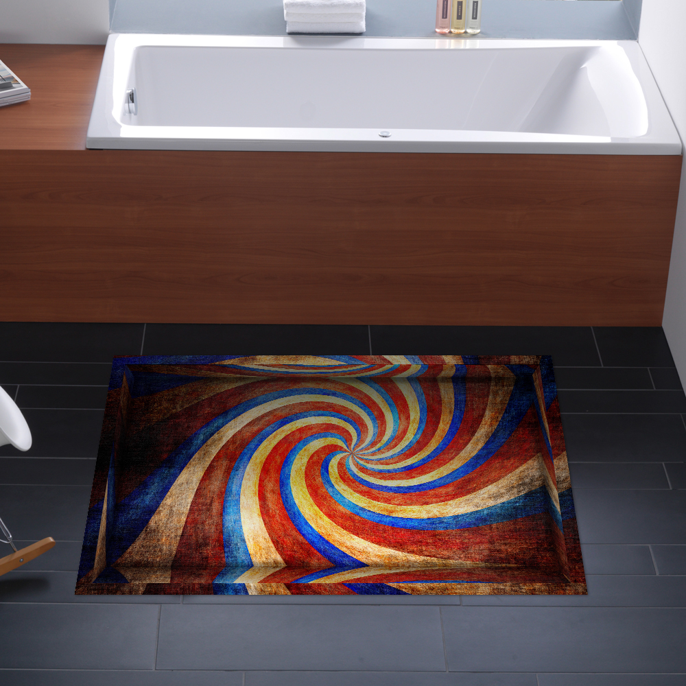 PAG 3D Colorful Whirlpool Pattern Floor Sticker