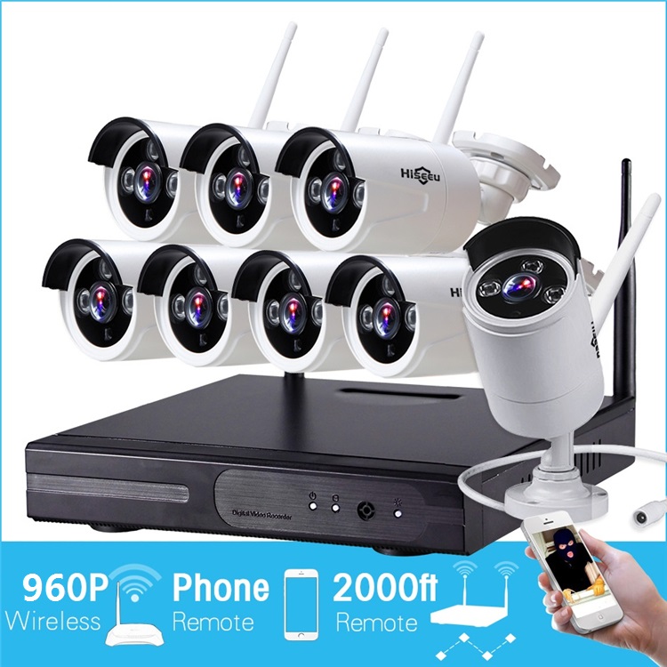 Hiseeu 960P Wireless CCTV 8CH NVR Kit Outdoor IR Night Vision IP WiFi Camera Security Surveillance EU Plug 14