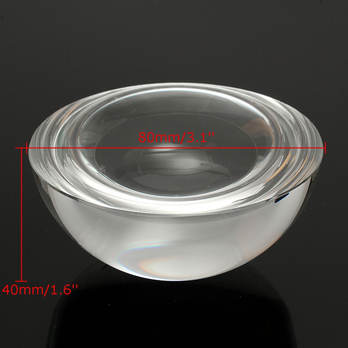 80mm Magnify Paperweight Semi Crystal Ball Magnifier Magnifying Tools
