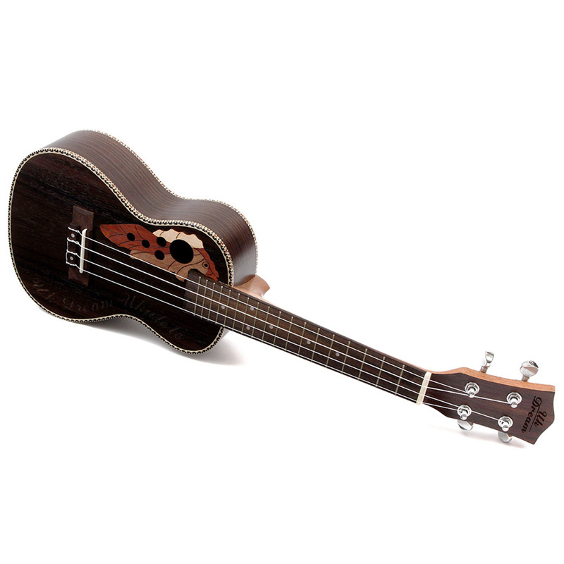 21 Soprano Ukulele Lovely Musical Instrument Black Guitar Rosewood" - Photo: 8