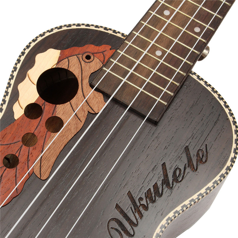 21 Soprano Ukulele Lovely Musical Instrument Black Guitar Rosewood" - Photo: 5