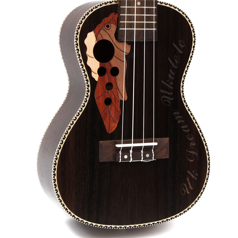 21 Soprano Ukulele Lovely Musical Instrument Black Guitar Rosewood" - Photo: 6