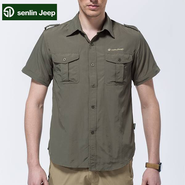 senlin Jeep Outdoor Quick-drying Demountable Cuff Short Shirt