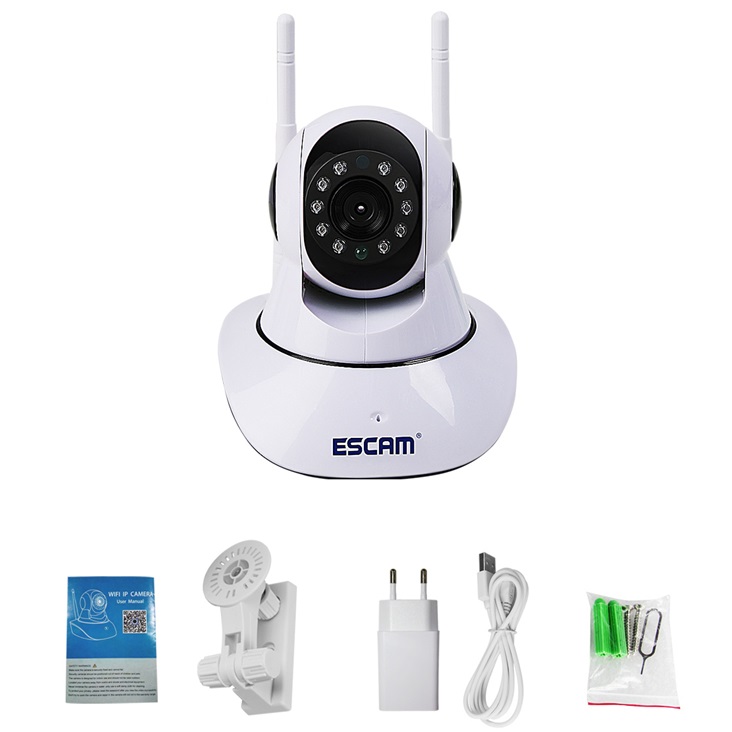 ESCAM G02 Dual Antenna 720P Pan/Tilt WiFi IP IR Camera Support ONVIF Max Up to 128GB Video Monitor 66