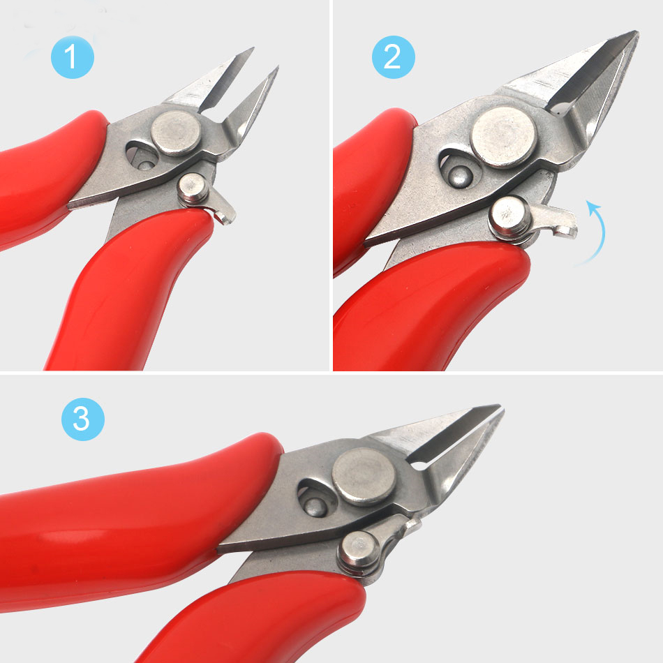 DANIU 3.5inch Diagonal Cutting Pliers Wire Cable Side Flush Cutter Pliers with Lock Hand Tool 12