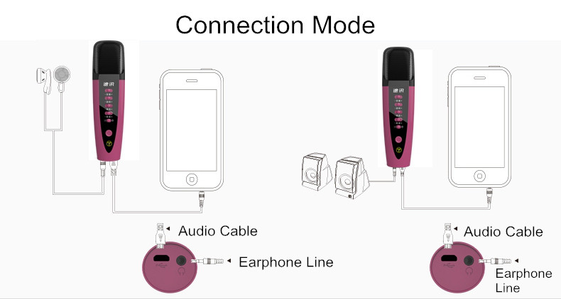 TUXUN K8 Mini Microphone Handheld Portable Karaoke KTV Microphone K Song For iOS Android Windows
