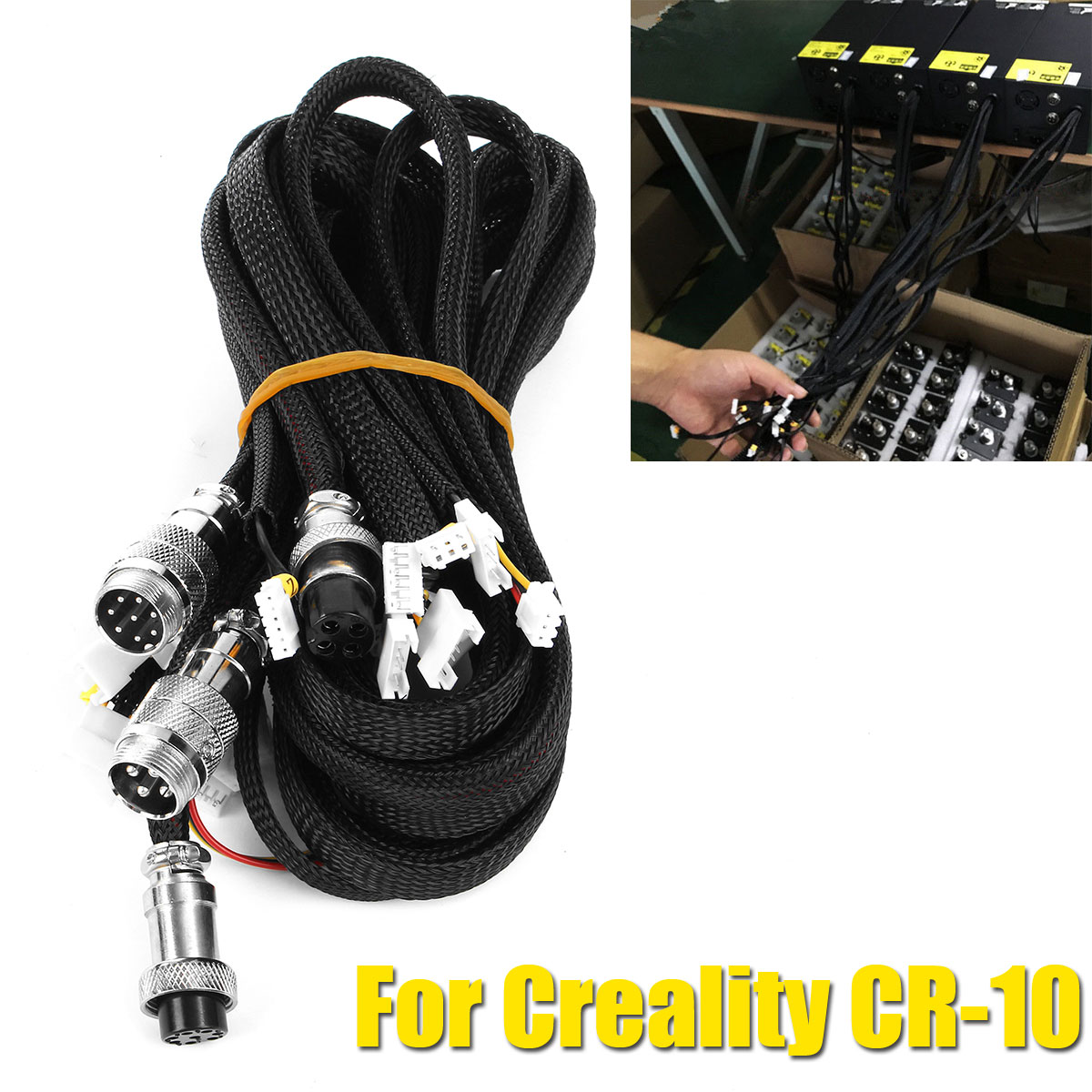 Upgrade 3D Printer Black Extension Cables Kit For Creality CR-10 6