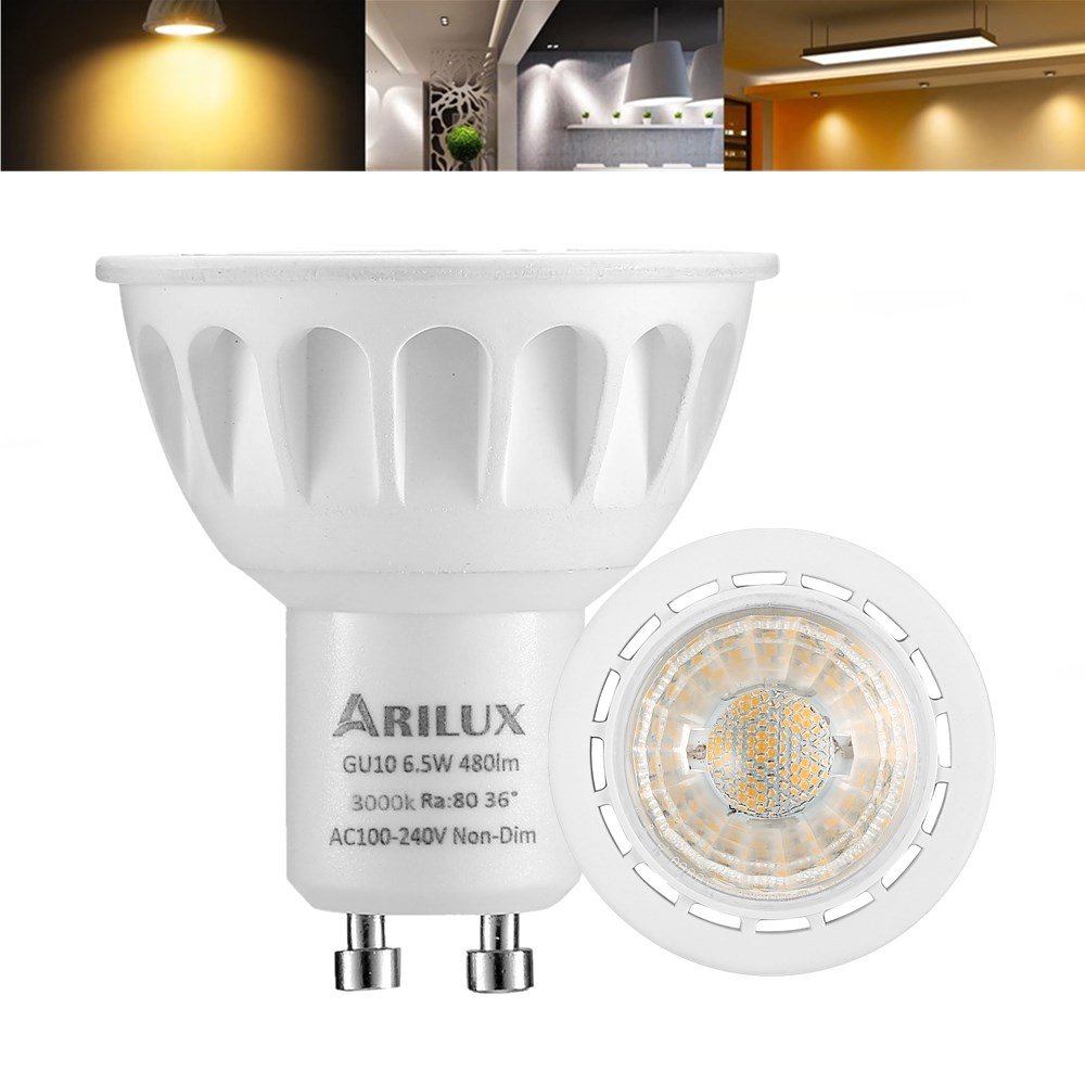 ARILUX® GU10 6.5W LED Spotlight Bulb AC100-240V 