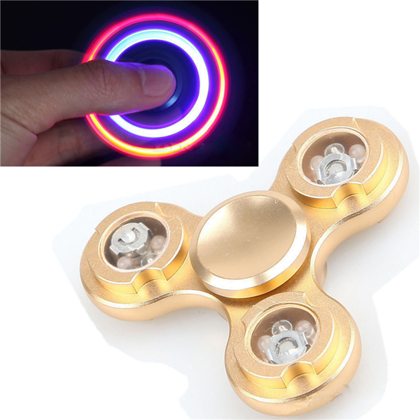 

ECUBEE LED EDC Aluminum Fidget Spinner Hand Spinner Gadget Tri-Spinner Finger Reduce Stress Gadget