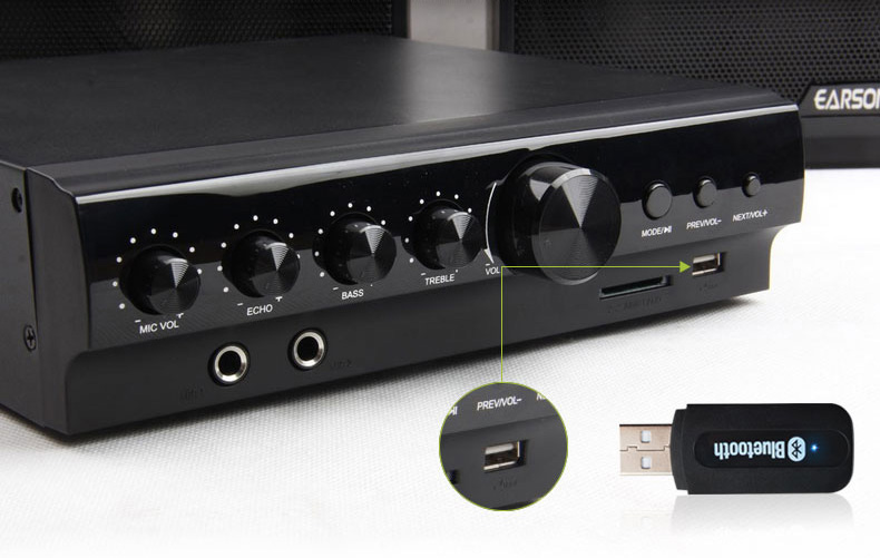 USB 3.5mm Audio Dual Output Bluetooth V4.0 A2DP Audio Receiver Adapter 88