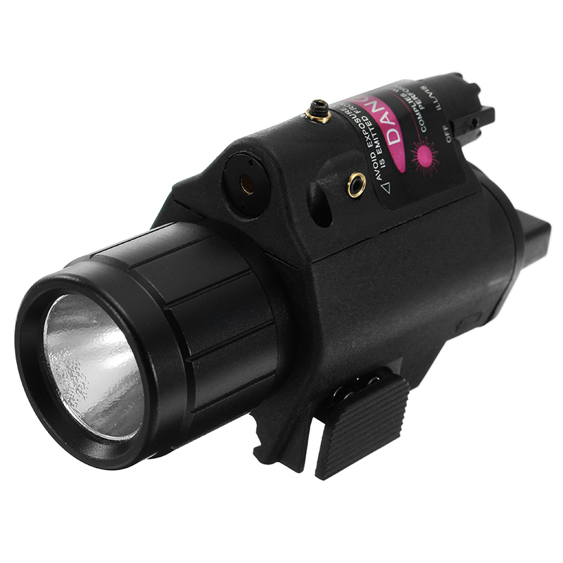 Red Laser Sight Dot Scope 3W LED Flashlight Combo Tactical Picatinny 20mm Rail Mount 11