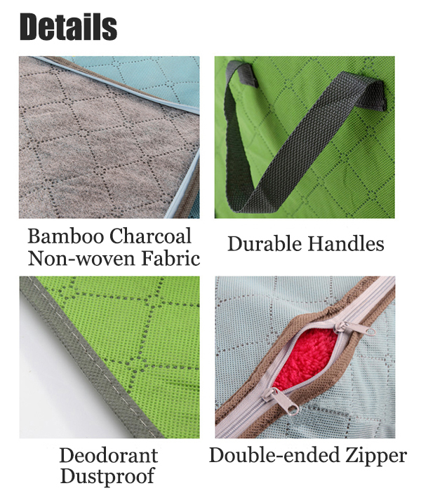 Non Woven Storage Bag Box Clothing Garment Organizer Underwear Quilt Bamboo Charcoal 