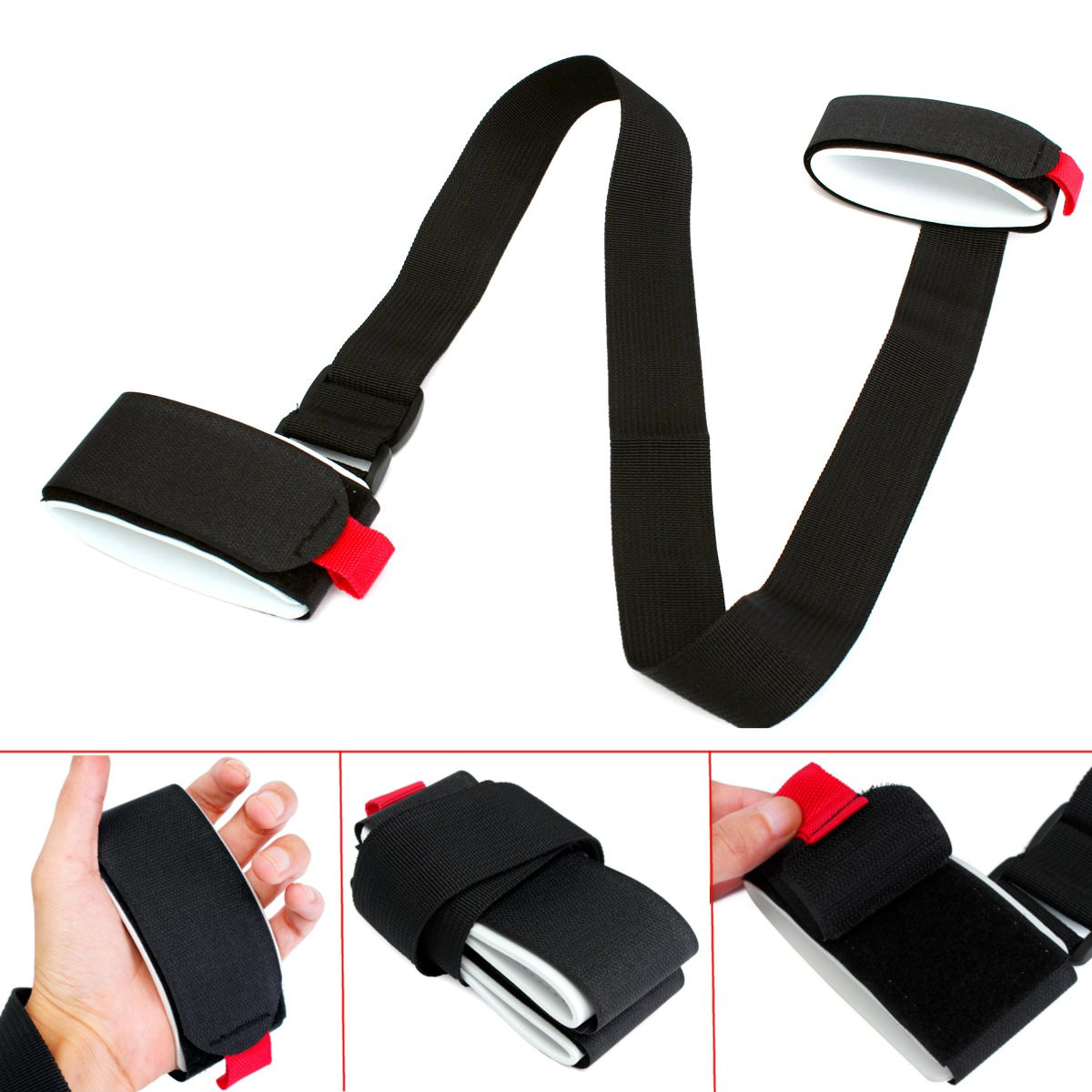

Black Nylon Adjustable Portable Double Board Ski Bandage Double Plate Strap