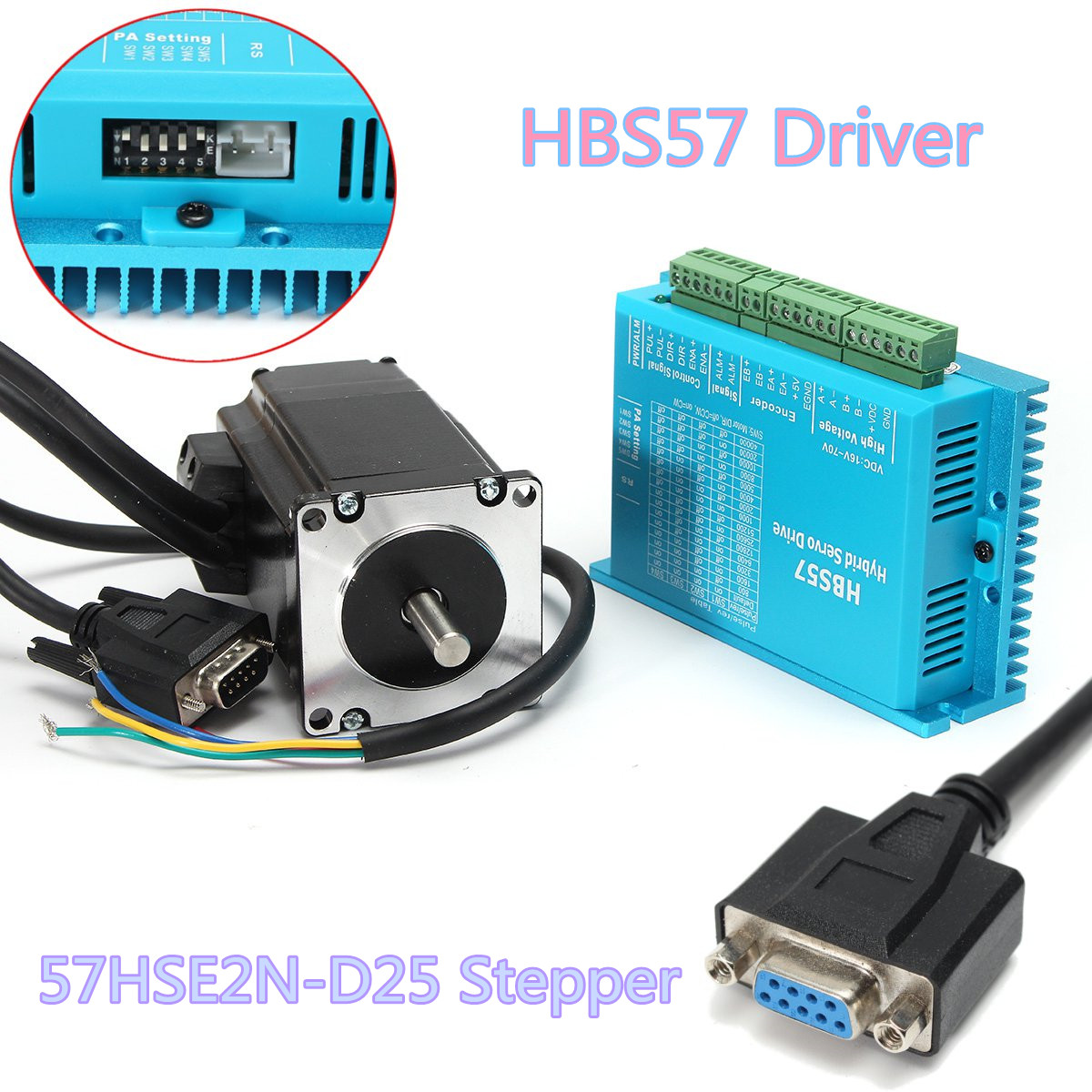 High Speed Closed Loop Stepper Motor + HBS57 Stepper Driver + Coding Cable Kit 5