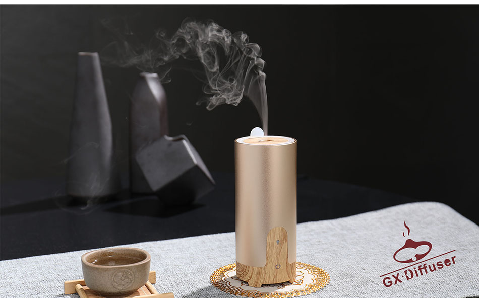 GX-Diffuser GX-B02 Protable Essential Oil Humidifier Aromatherapy Diffuser Metal & Wood Grain Style 17
