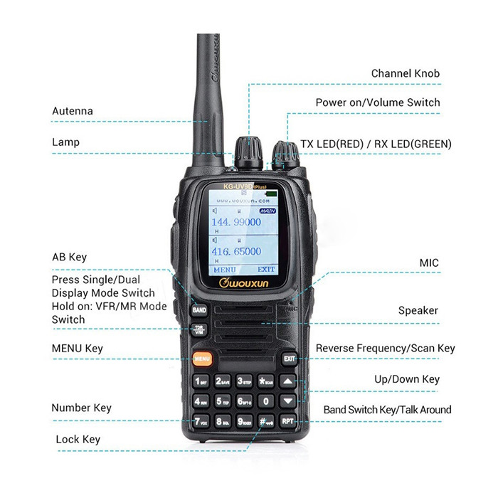 Wouxun KG-UV9D Plus Dual Band Transmission Cross Band Repeater Air Band Walkie Talkie Two-way Radio 1