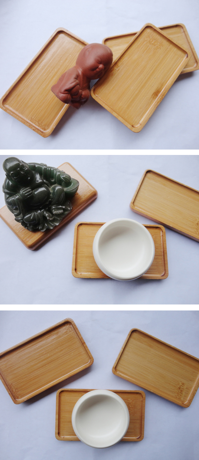 Rectangle Bamboo Scald Proof Tea Cup Holder Coaster Kungfu Tea Accessaries