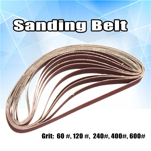 10pcs 10x330mm 60 to 600 Grit Sanding Belt for Flush Belt Machines Polishing Grind Machine