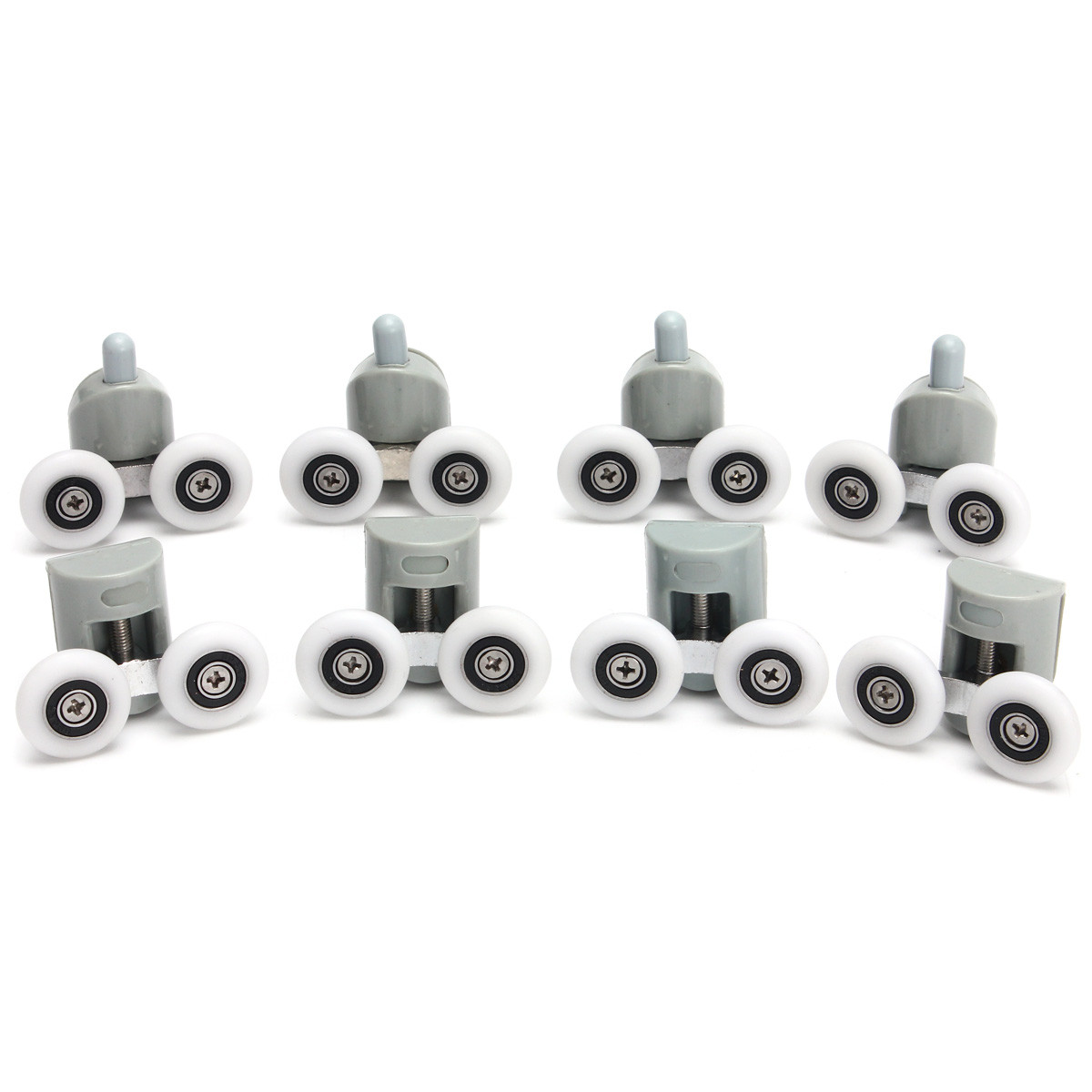 8Pcs Double Sliding Shower Door Rollers Runners Replacement Glass Wheels